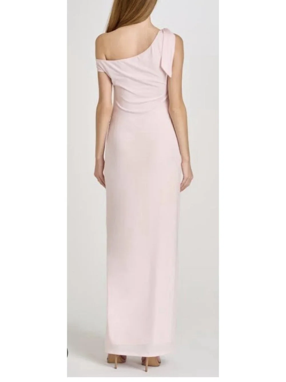 Wayf XL Ballet Pink One-Shoulder Long Formal Party Wedding Guest Gown NEW $128